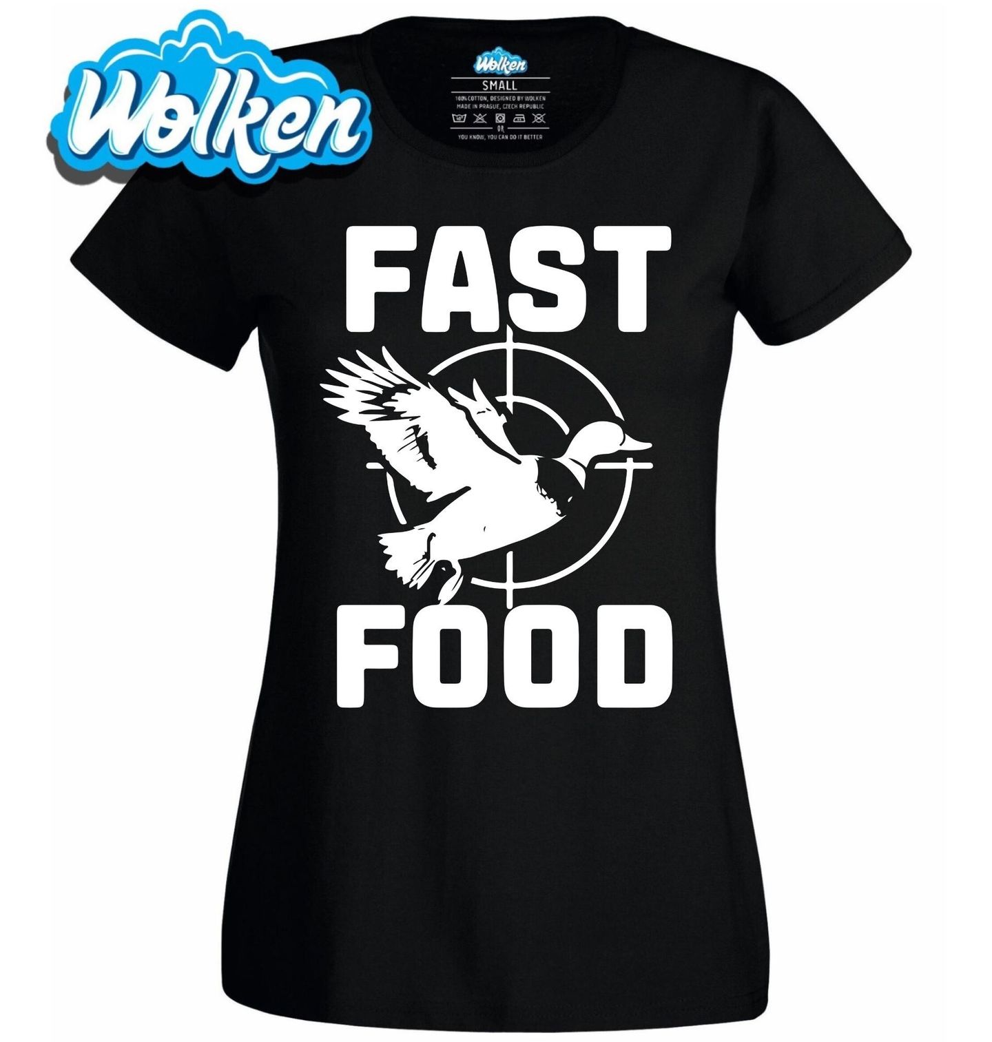 Dámské tričko Lovec a jeho Fast Food.jpg