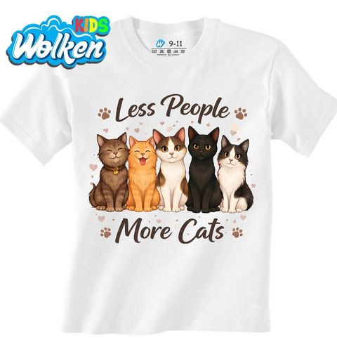 Obrázek produktu Dětské tričko Méně Lidí, Více Koček