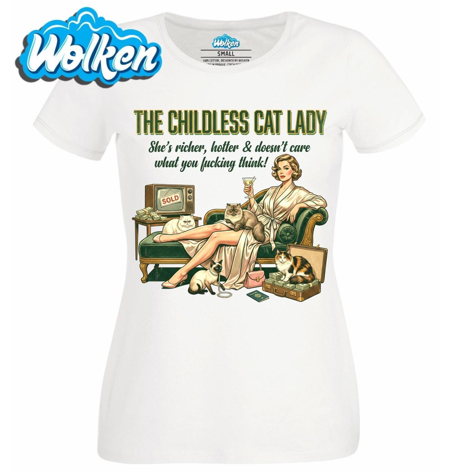 Dámské tričko Luxusní Kočičí Královna.jpg