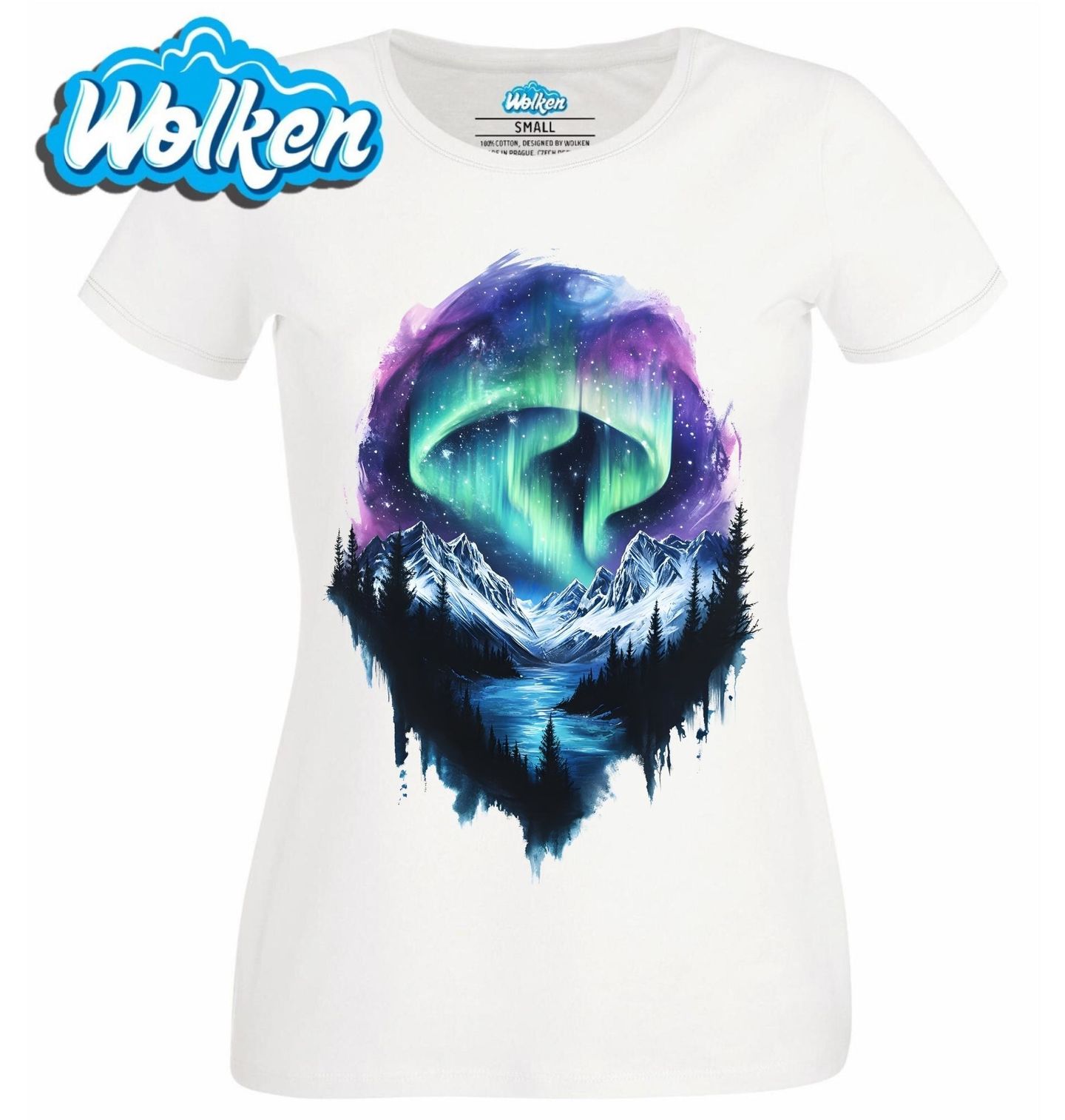 Dámské tričko Polární Záře nad Horami.jpg