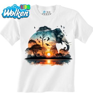 Dětské tričko Slon Africký Západ Slunce.jpg