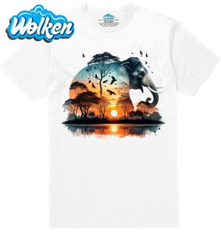 Pánské tričko Slon Africký Západ Slunce.jpg