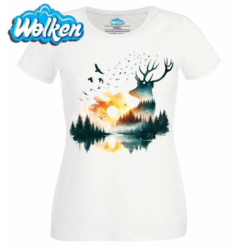 Obrázek produktu Dámské tričko Jelen Lesní Krajina