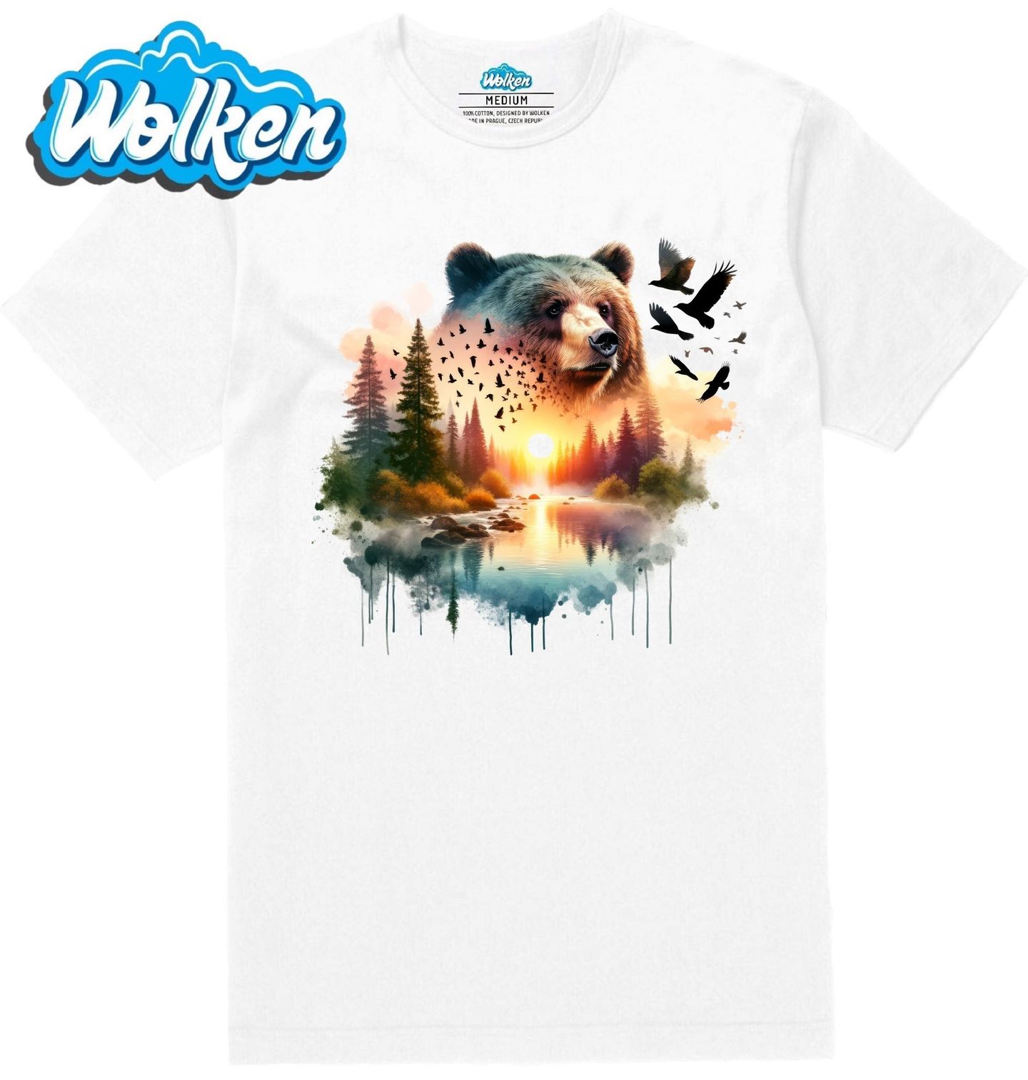 Pánské tričko Medvěd v Západu Slunce.jpg