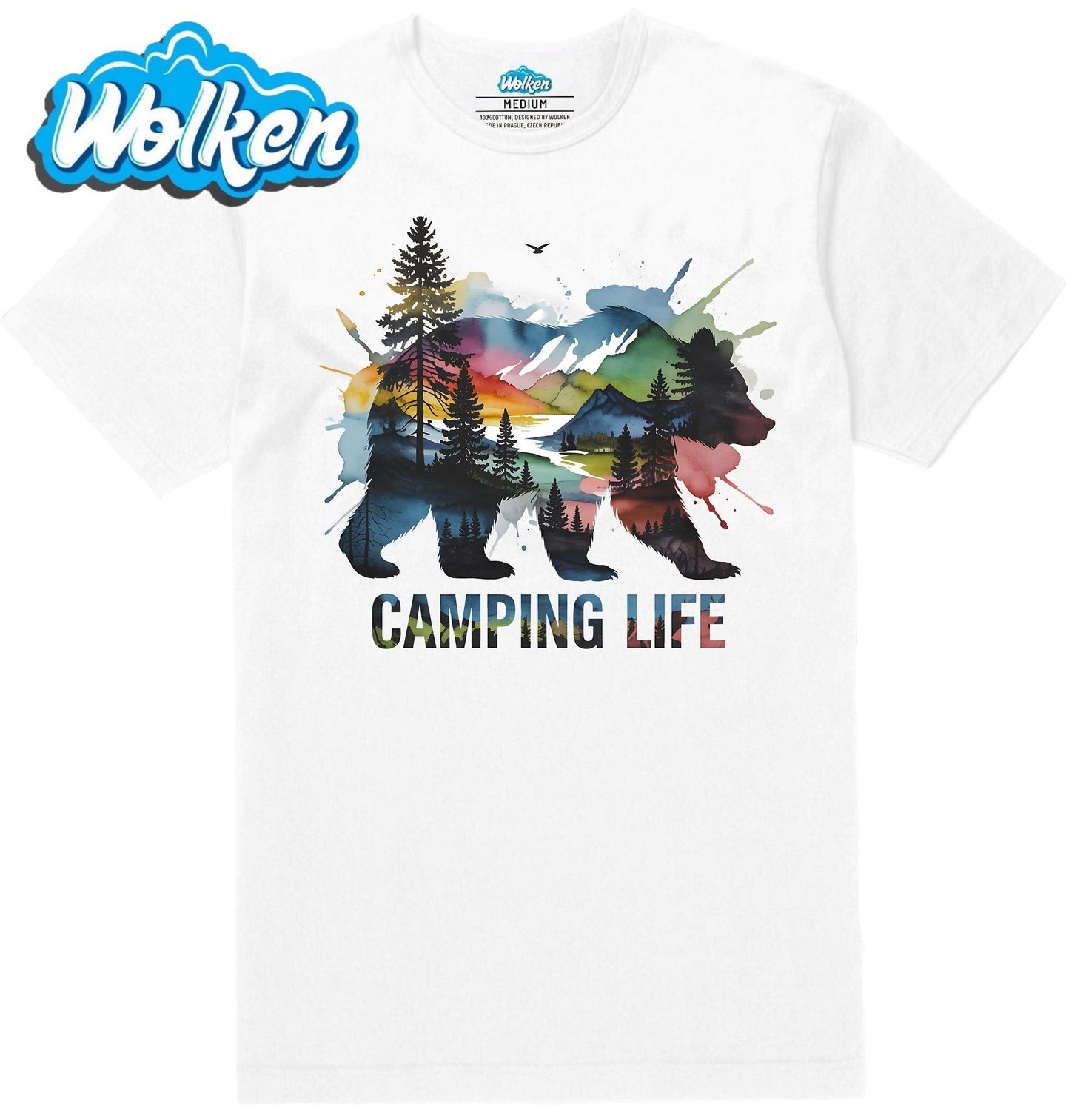 Pánské tričko Camping Life Barevný Medvěd.jpg