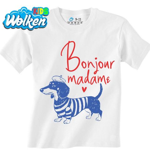 Obrázek produktu Dětské tričko Francouzský Jezevčík Bonjour madame