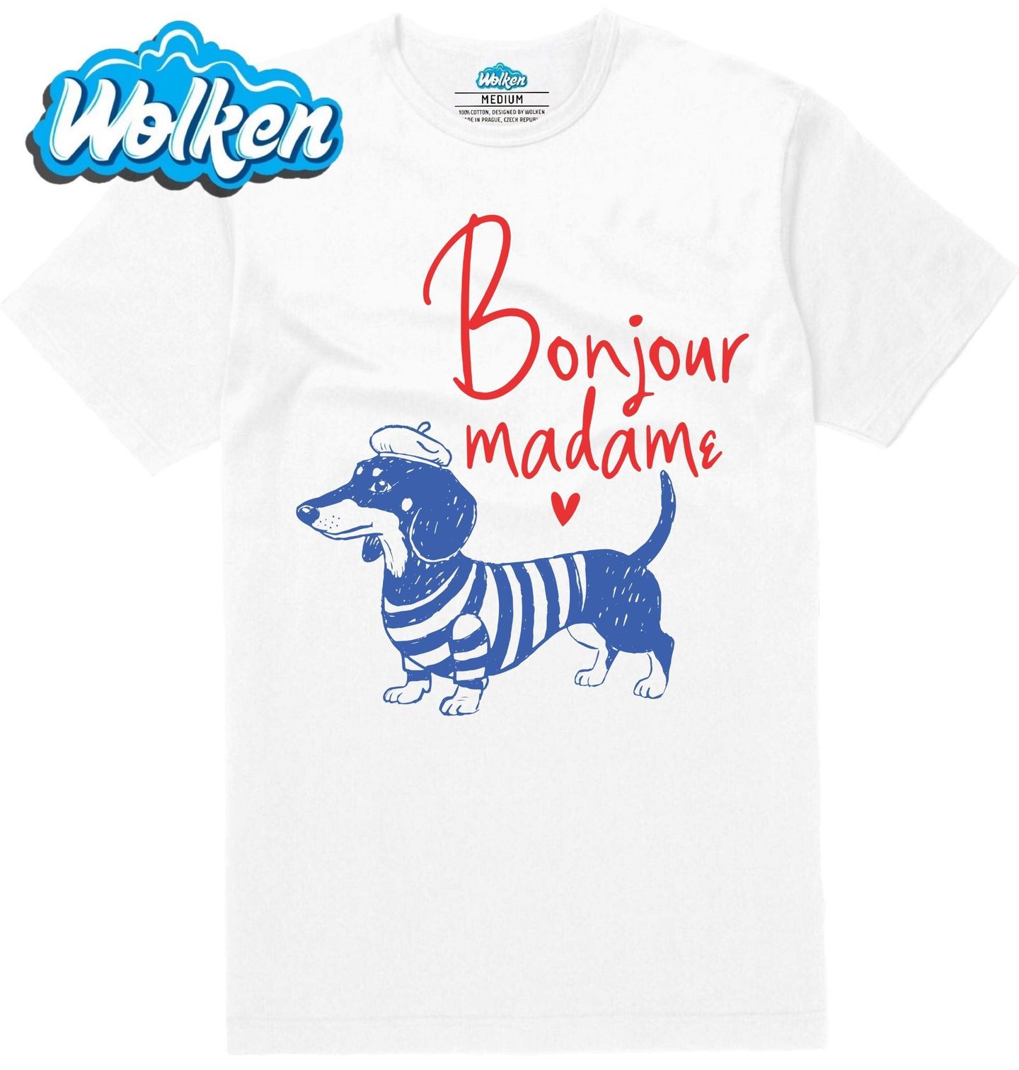 Pánské tričko Francouzský Jezevčík Bonjour madame.jpg