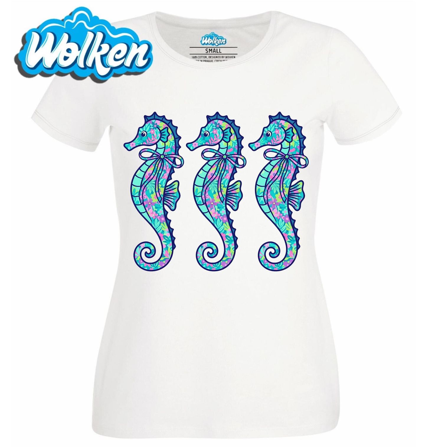 Dámské tričko Barevný Mořský Koník.jpg