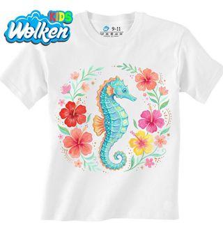 Dětské tričko Mořský Koník s Květinami.jpg