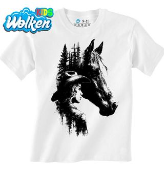 Dětské tričko Kůň a Kovbojka v Lese.jpg