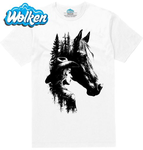 Obrázek produktu Pánské tričko Kůň a Kovbojka v Lese