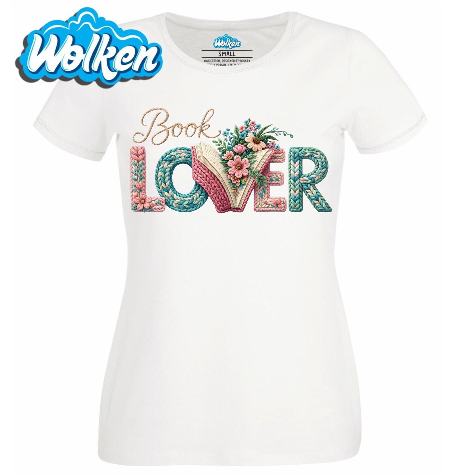 Dámské tričko Láska ke Knihám Háčkovaně.jpg