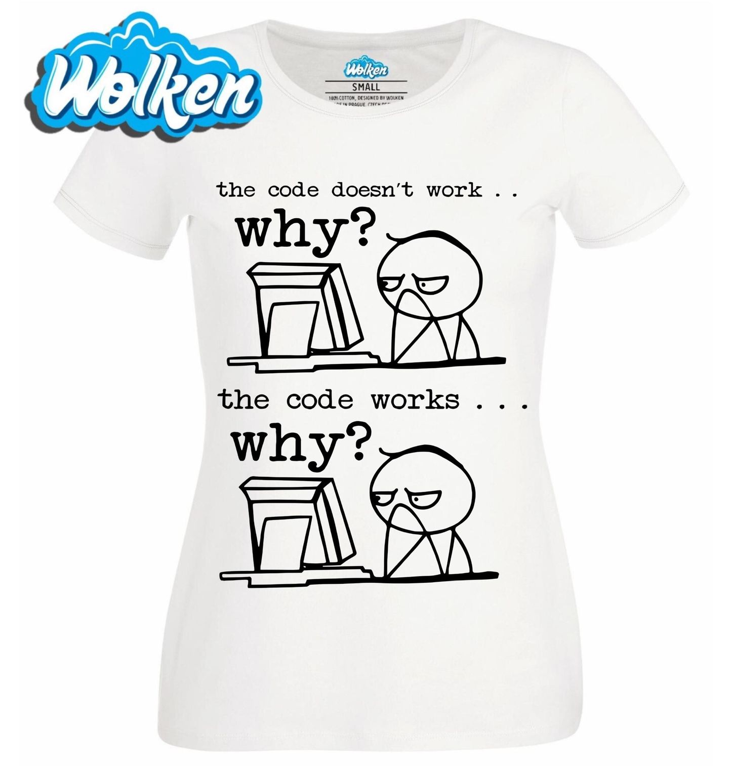 Dámské tričko Programátorská Krize Why.jpg