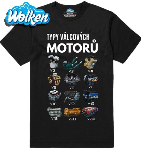 Obrázek produktu Pánské tričko Typy Válcových Motorů