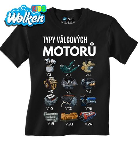 Obrázek produktu Dětské tričko Typy Válcových Motorů