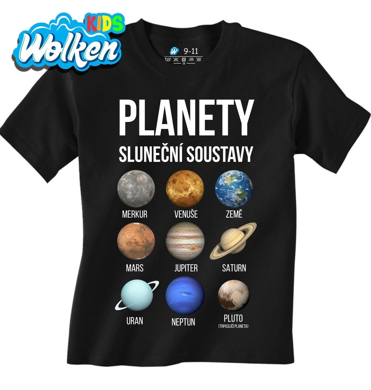Dětské tričko Přehled Planet Sluneční soustavy.jpg