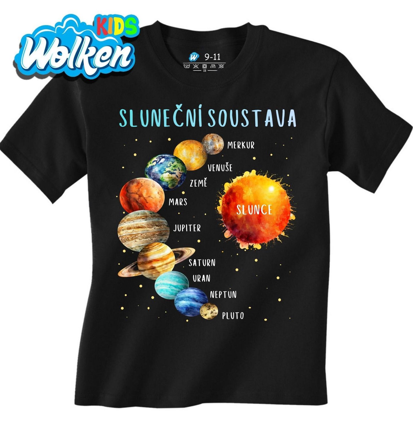 Dětské tričko Sluneční soustava Od Merkuru po Pluto.jpg