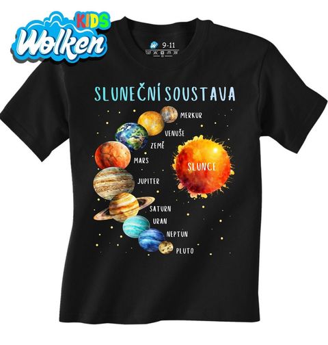 Obrázek produktu Dětské tričko Sluneční soustava Od Merkuru po Pluto