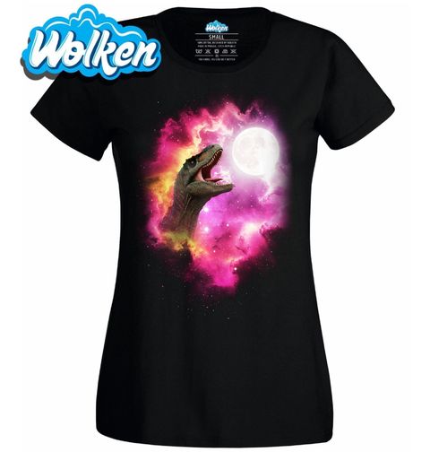 Obrázek produktu Dámské tričko Vesmírný T-Rex vyjící na Měsíc