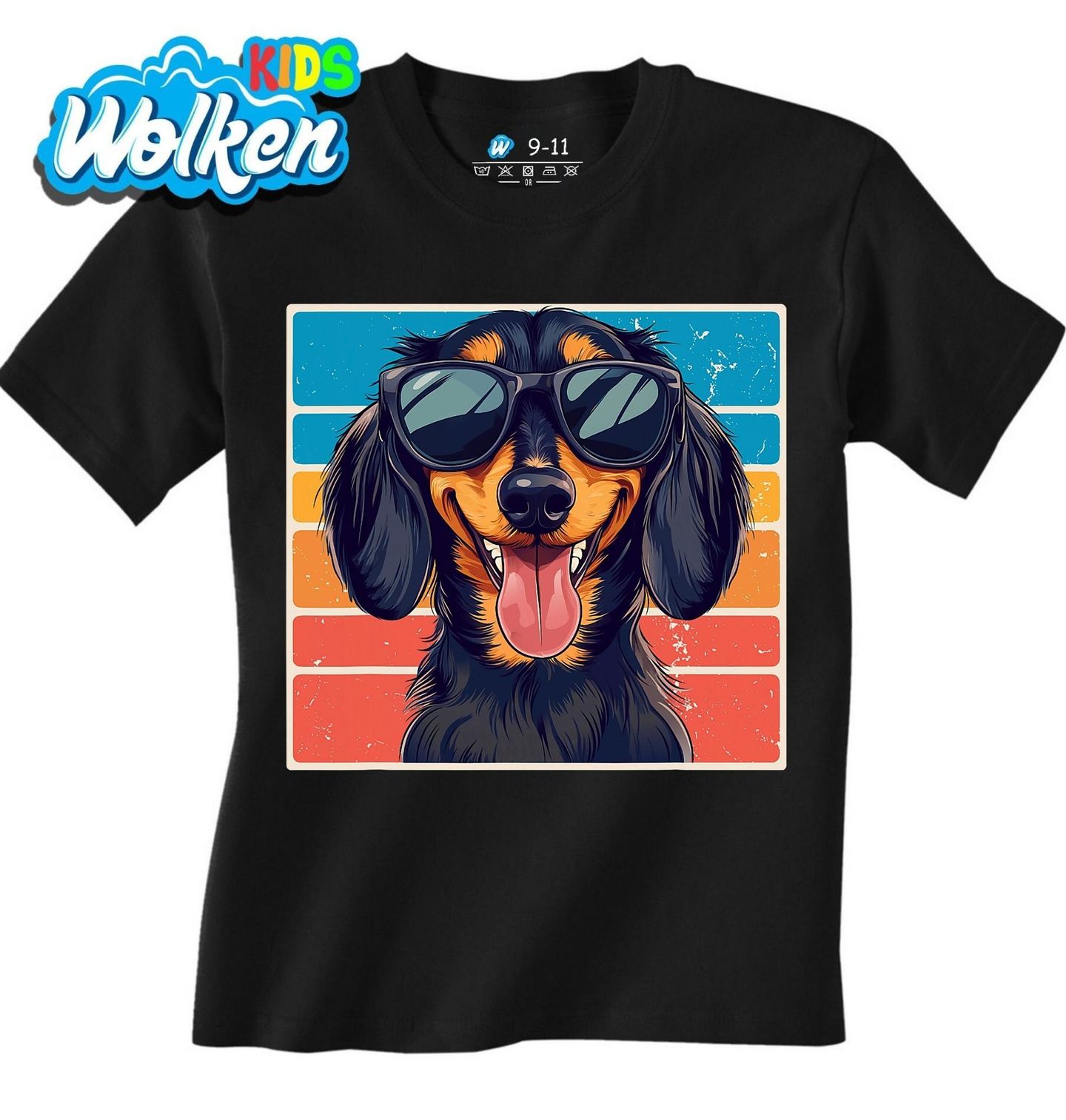 Dětské tričko Retro Jezevčík s Brýlemi.jpg