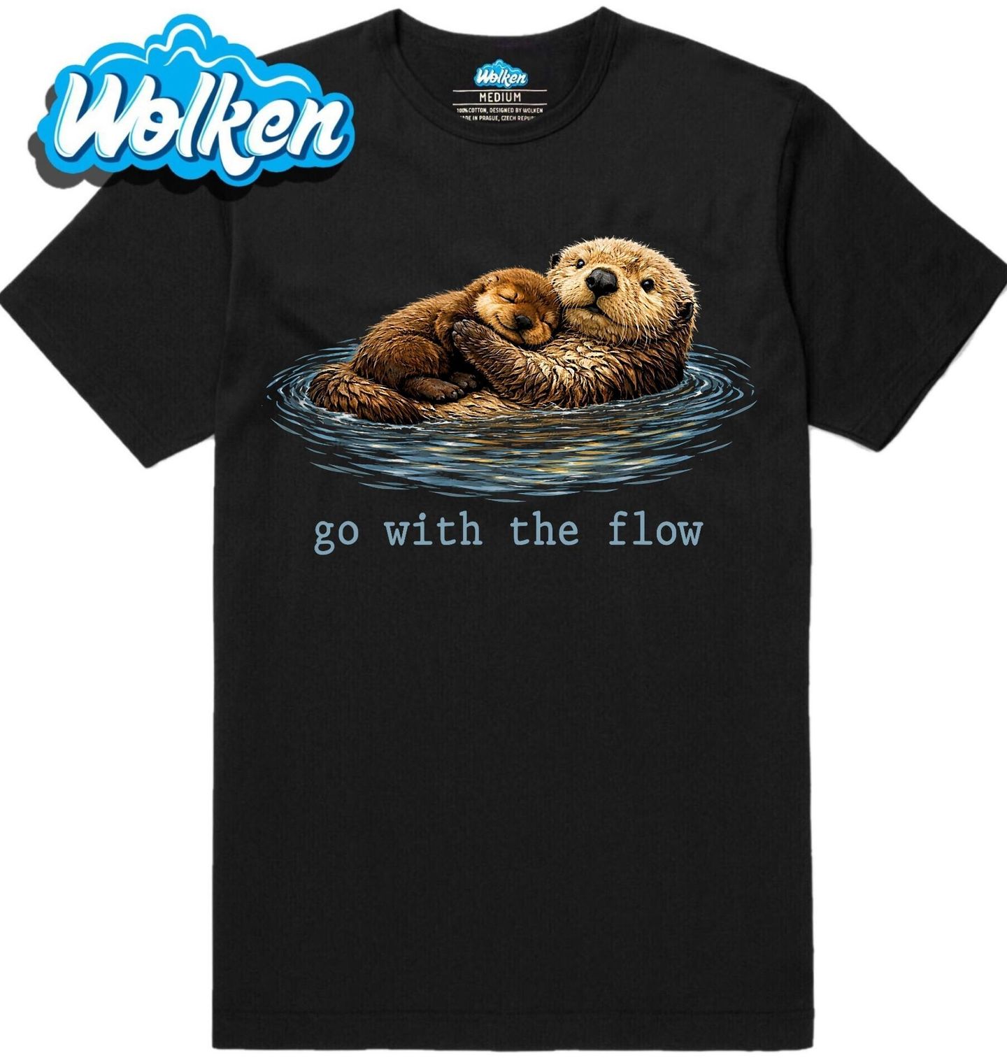 Pánské tričko Vydří Rodina Go with the flow.jpg