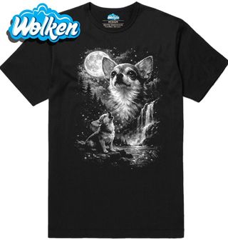 Pánské tričko Čivava vyjící k Úplňku.jpg