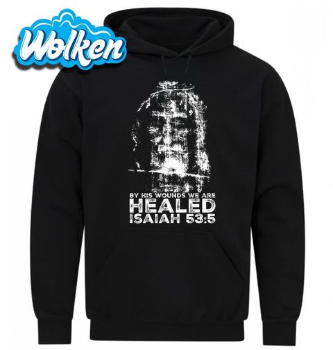 Obrázek produktu Pánská mikina Turínské plátno By His Wounds We Are Healed Isaiah 53:5
