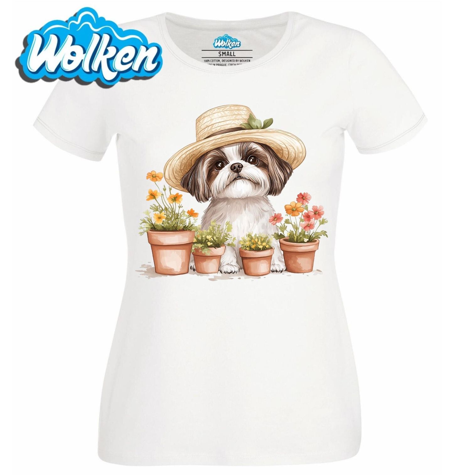 Dámské tričko Zahradní Shih-Tzu v Klobouku.jpg