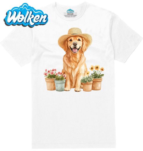 Obrázek produktu Pánské tričko Zahradní Zlatý Retrívr v Klobouku