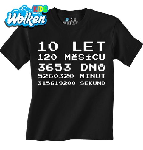 Obrázek produktu Dětské tričko 10 let Života Spočítáno na Sekundy