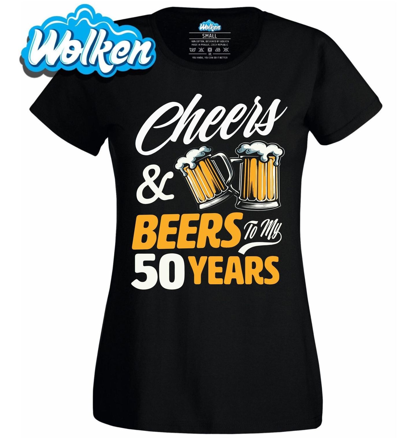 Dámské tričko Přípitek k 50. narozeninám Cheers & Beers to my 50 Years.jpg