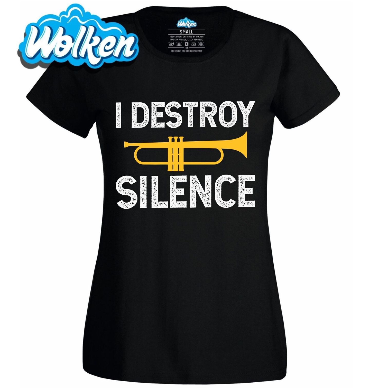 Dámské tričko I Destroy Silence Ničím Ticho Trubka.jpg