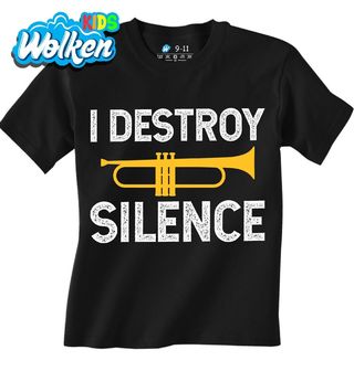 Dětské tričko I Destroy Silence Ničím Ticho Trubka.jpg
