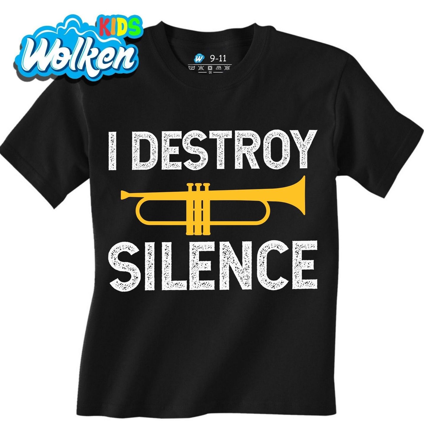 Dětské tričko I Destroy Silence Ničím Ticho Trubka.jpg