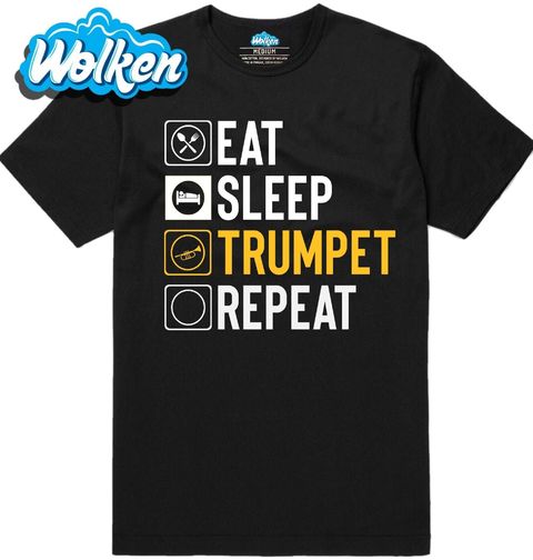 Obrázek produktu Pánské tričko Jez Spi Hraj na Trubku Opakuj Eat Sleep Trumpet Repeat