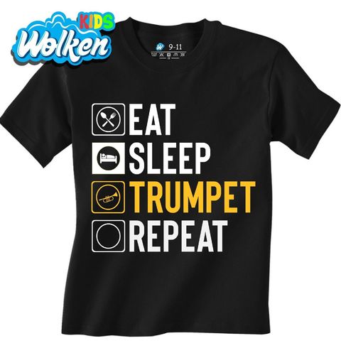Obrázek produktu Dětské tričko Jez Spi Hraj na Trubku Opakuj Eat Sleep Trumpet Repeat