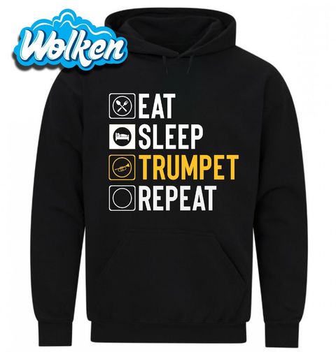 Obrázek produktu Pánská mikina Jez Spi Hraj na Trubku Opakuj Eat Sleep Trumpet Repeat