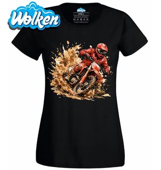 Dámské tričko Motokros Červený Jezdec.jpg