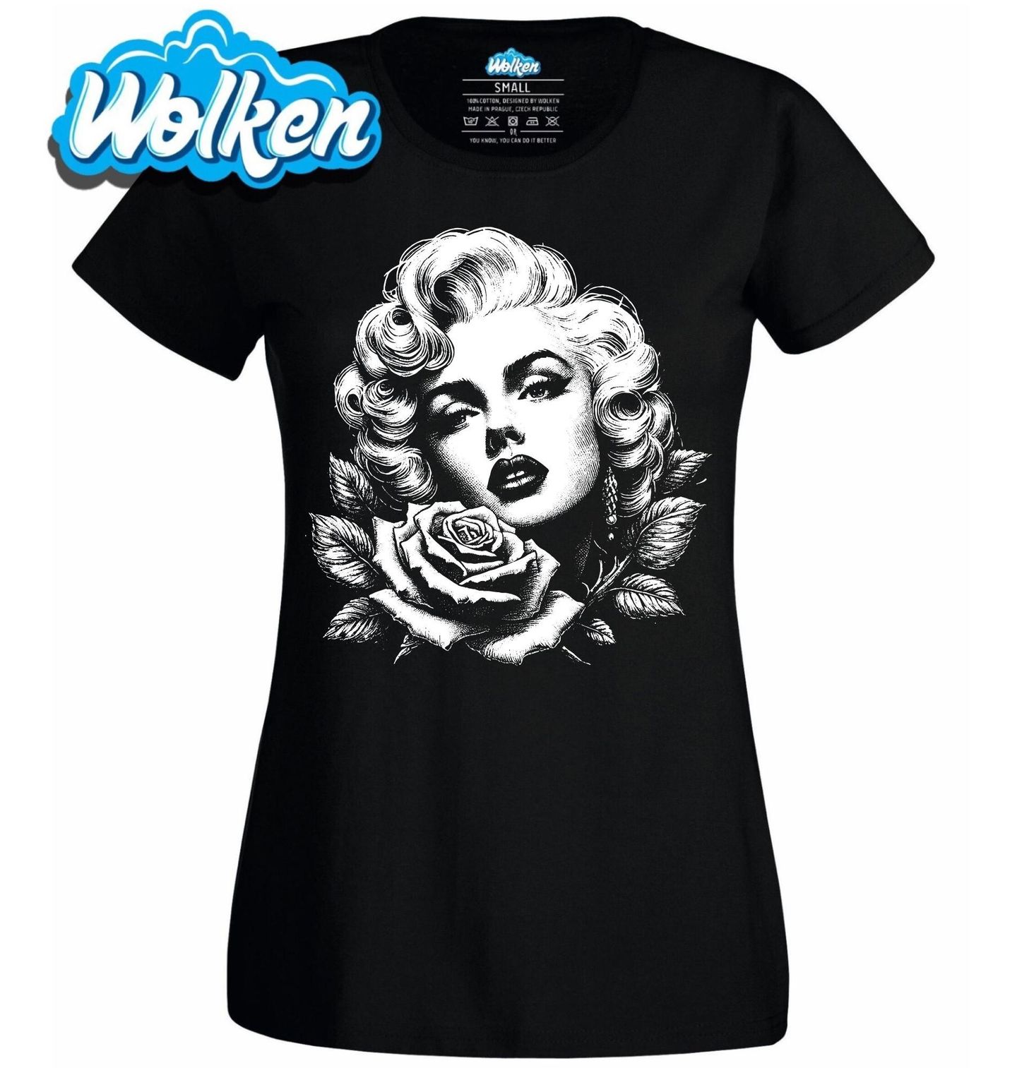 Dámské tričko Marilyn Monroe s Růží.jpg