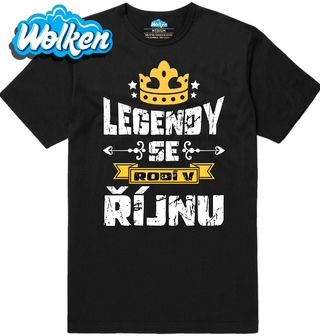 Pánské tričko Legendy se Rodí v Říjnu.jpg