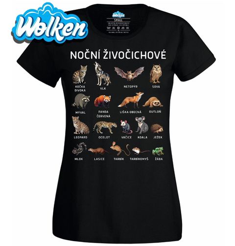 Obrázek produktu Dámské tričko Druhy Nočních Živočichů
