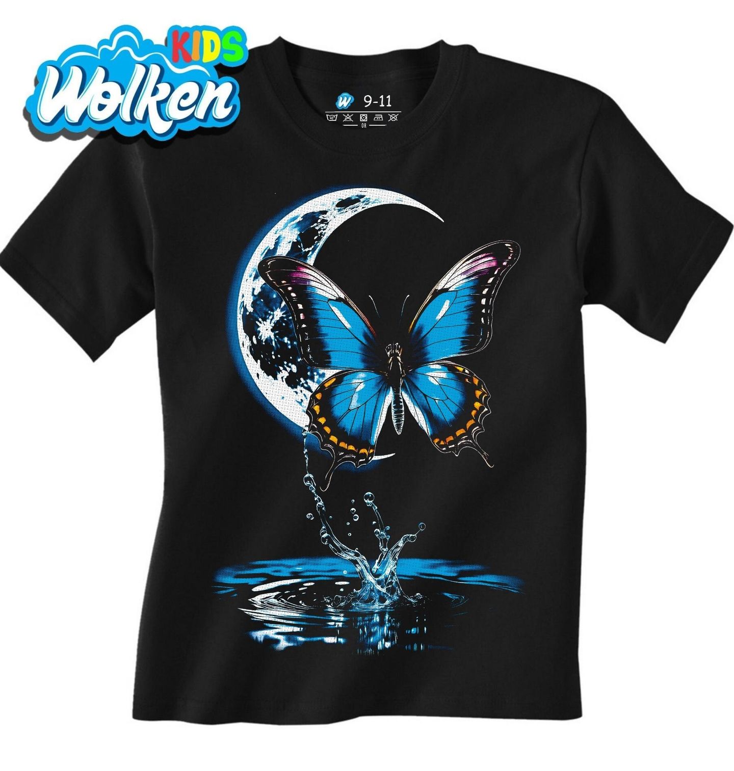 Dětské tričko Modrý Motýl Papilio při Měsíci.jpg
