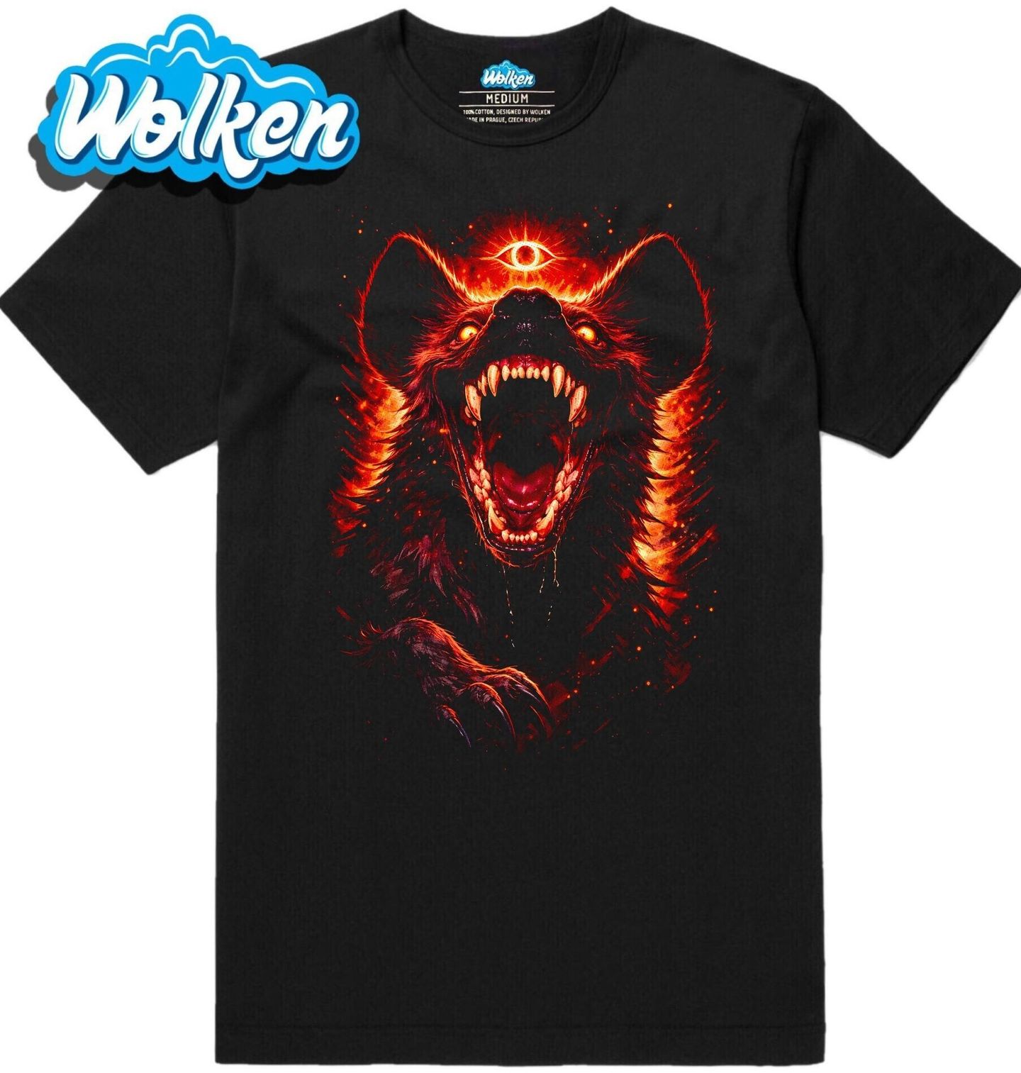 Pánské tričko Ďábelsky Smějící se Hyena.jpg