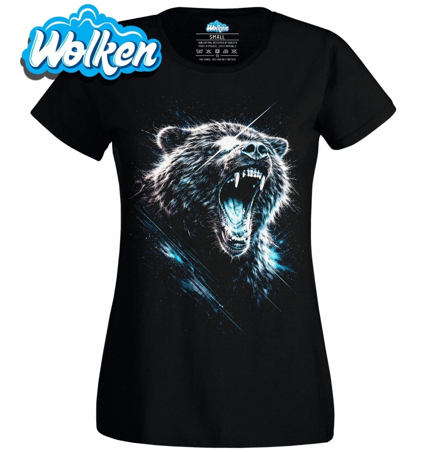 Dámské tričko Řvoucí Medvěd Hnědý Brown bear.jpg