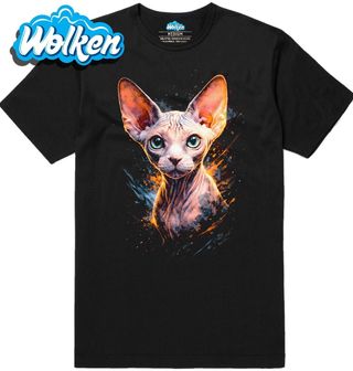 Pánské tričko Růžová Kočka Sphynx.jpg