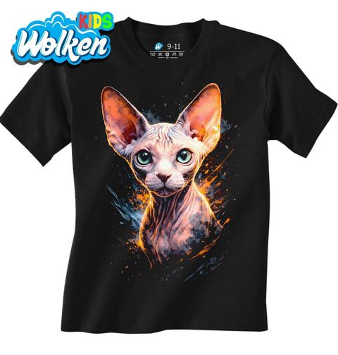 Obrázek produktu Dětské tričko Růžová Kočka Sphynx