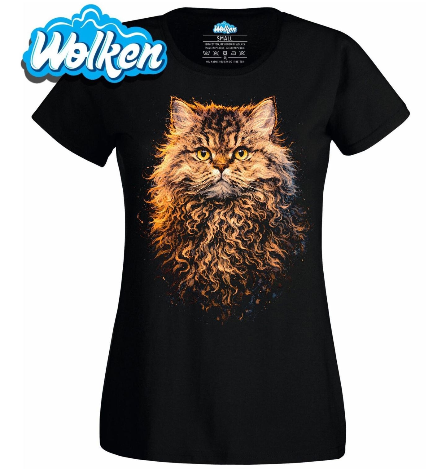 Dámské tričko Kudrnatá Kočka Selkirk Rex.jpg