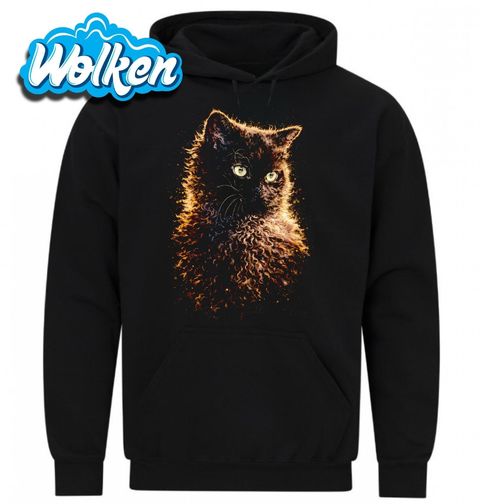 Obrázek produktu Pánská mikina Černá Kudrnatá Kočka Selkirk Rex