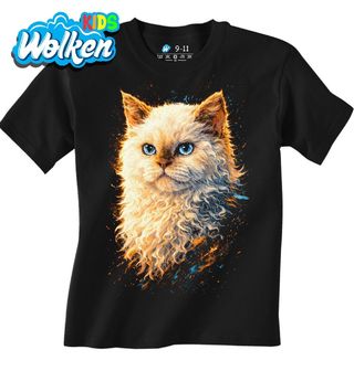 Dětské tričko Bílá Kudrnatá Kočka Selkirk Rex.jpg