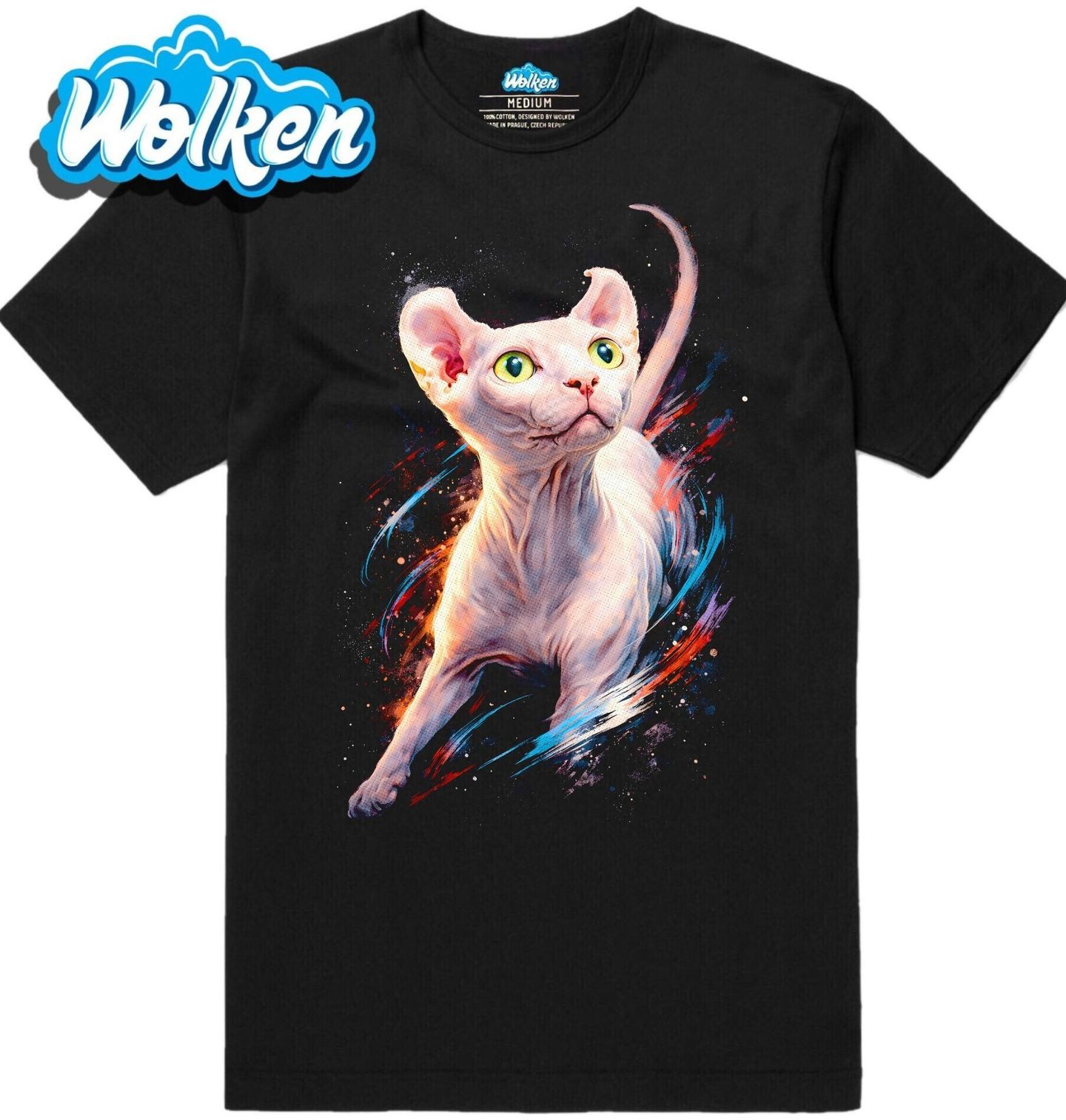 Pánské tričko Růžová Bezsrstá Kočka Sphynx.jpg
